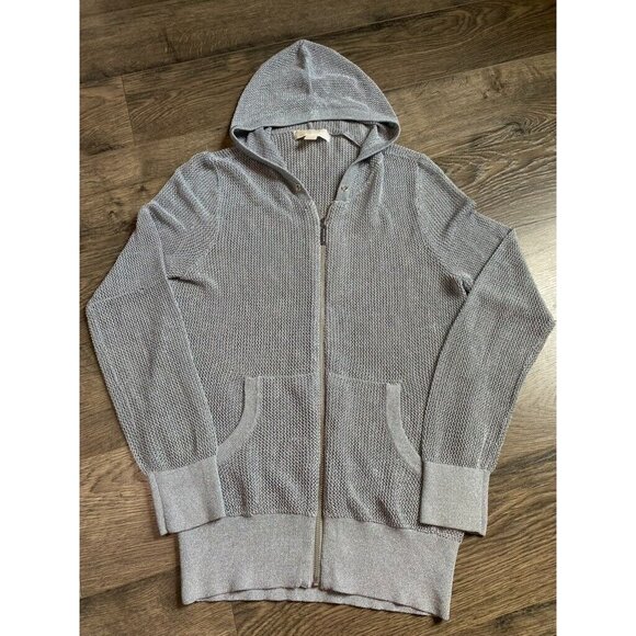 Womens‎ Michael Michael Kors open knit metallic full zip jacket grey size M - Picture 1 of 11